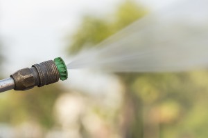 Close up Outdoor floor cleaning with high pressure water jet